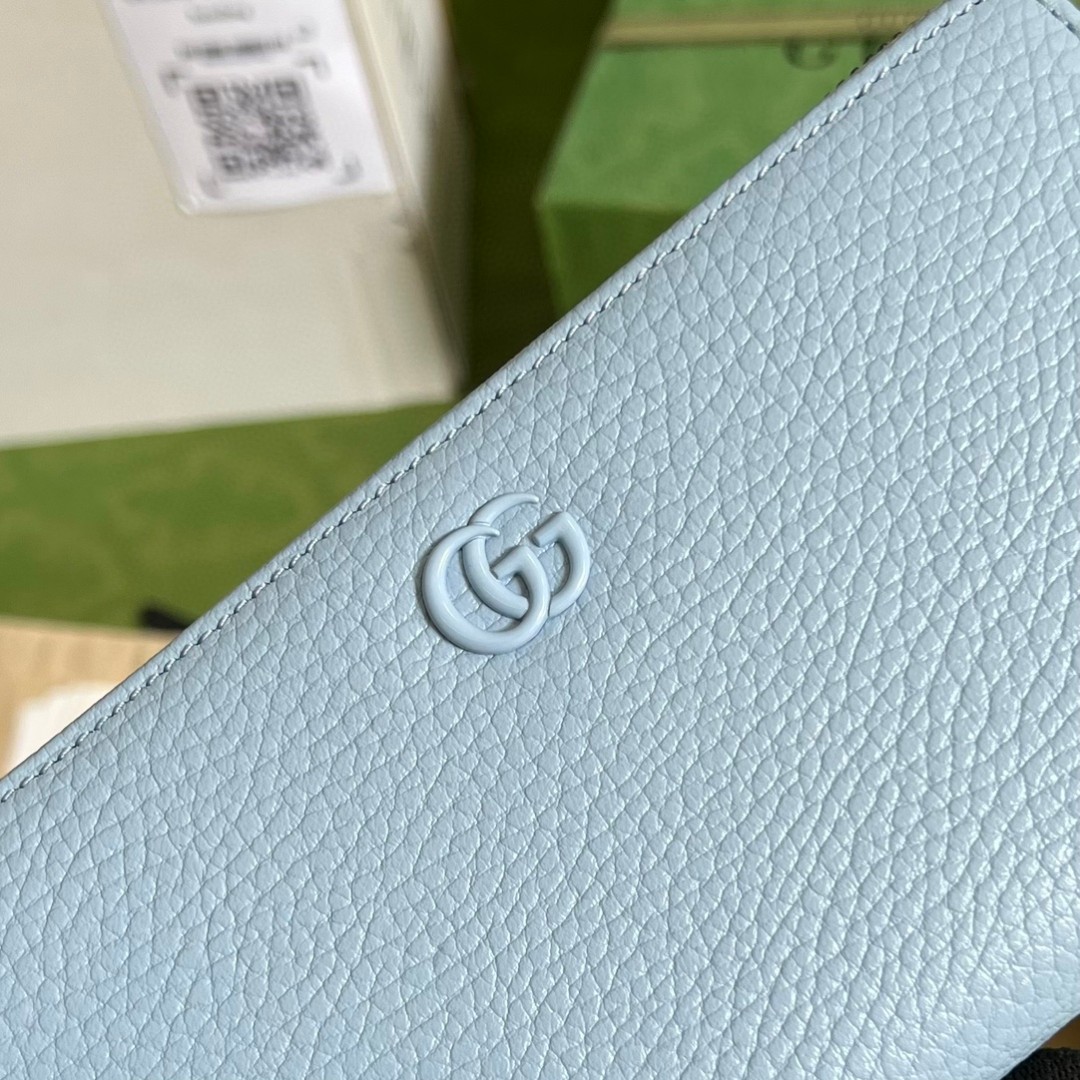 G*u*i leather zip around wallet