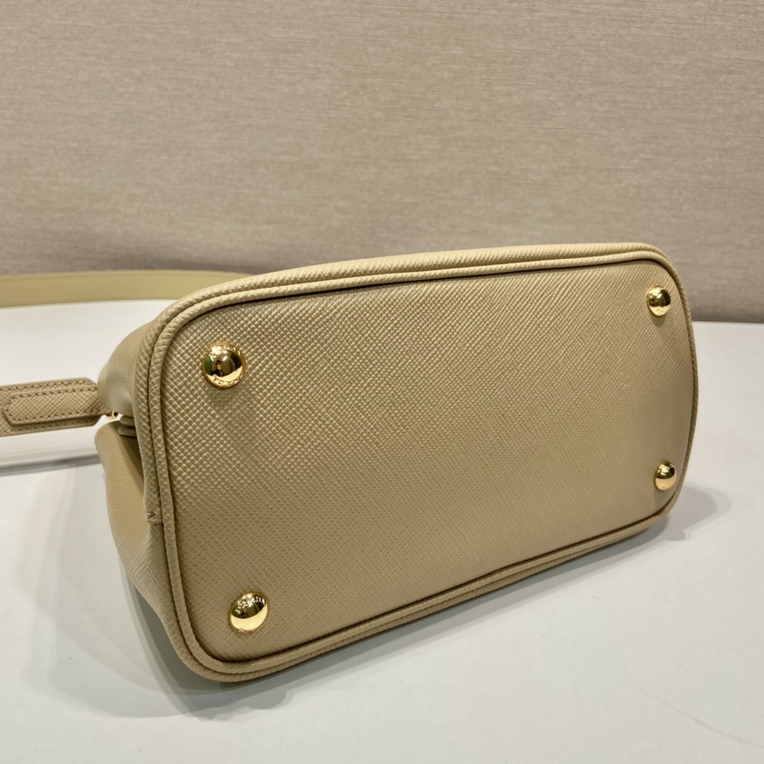 Pra*a double saffiano leather mini bag