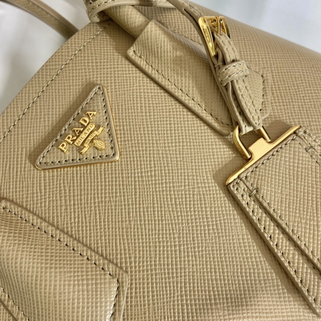 Pra*a double saffiano leather mini bag