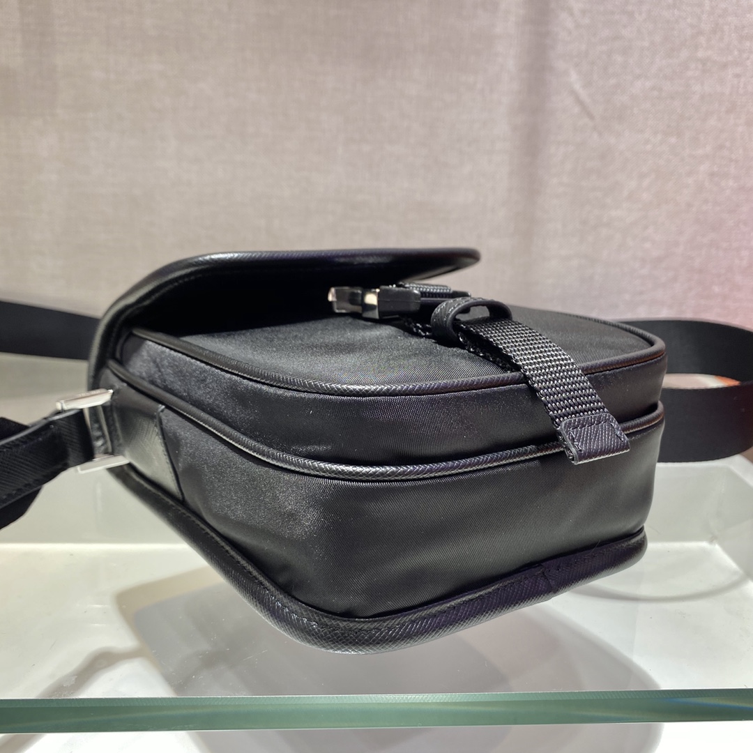 Pra*a saffiano & re-nylon smartphone case bag