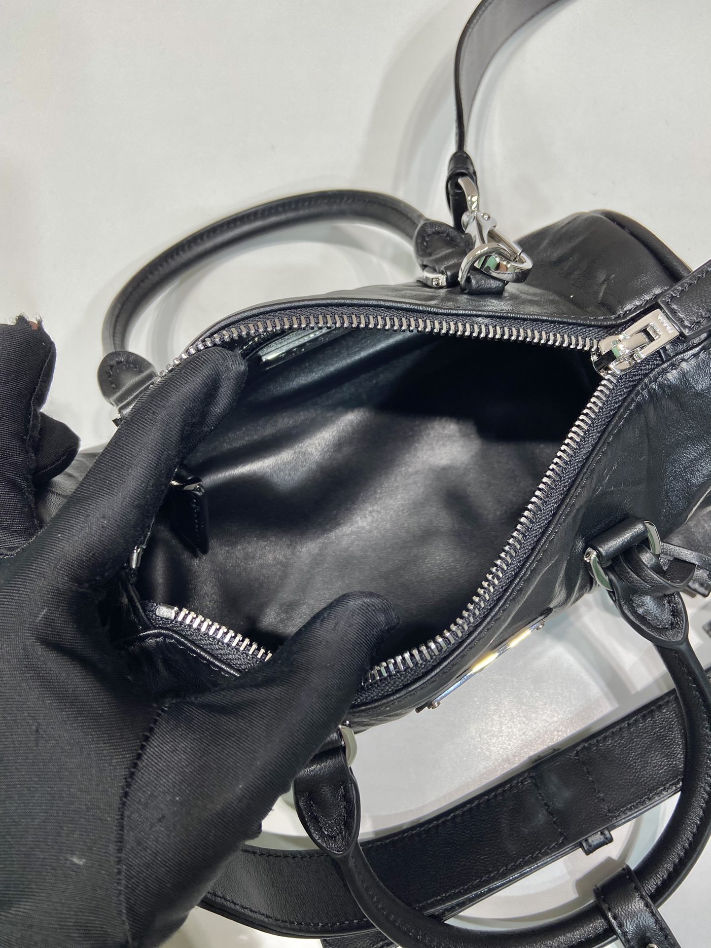 Pra*a antique nappa leather handbag