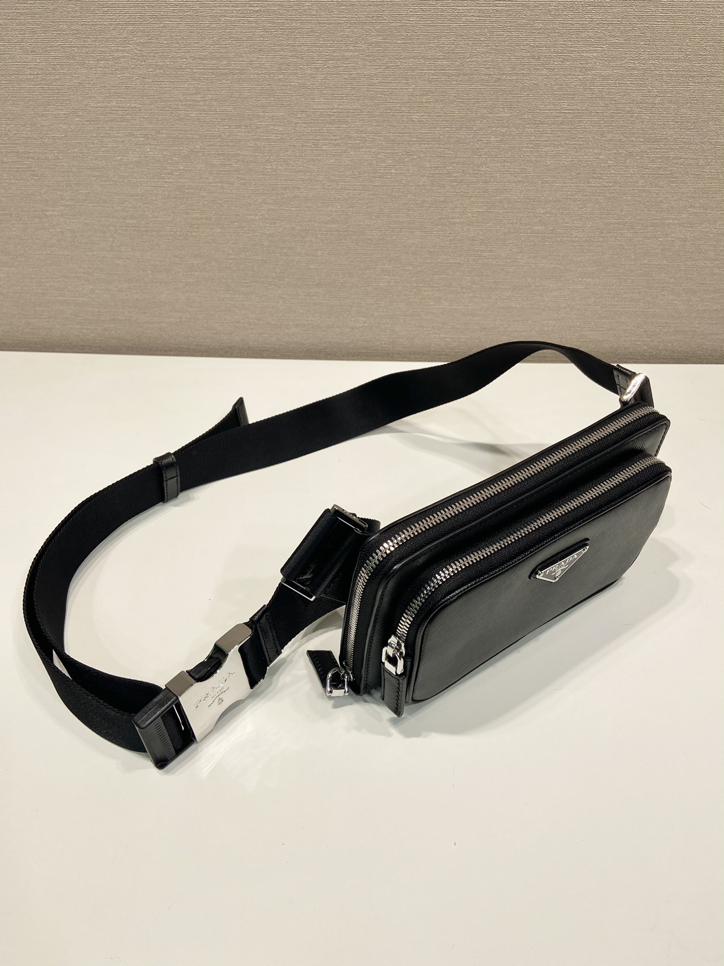 Pra*a saffiano leather belt bag