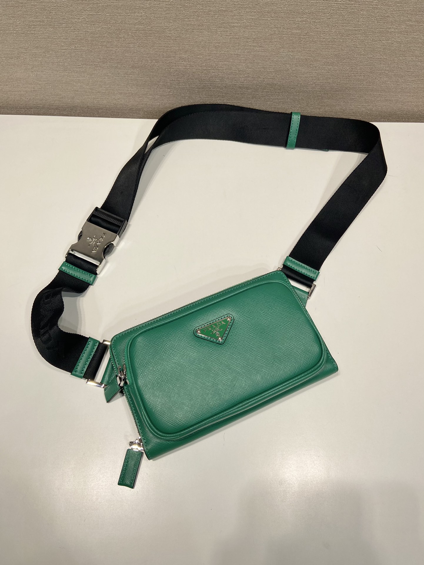 Pra*a saffiano leather belt bag