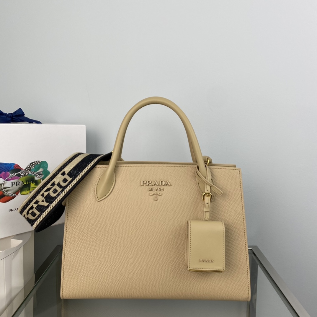 pra*a monoCh*0me medium saffiano bag