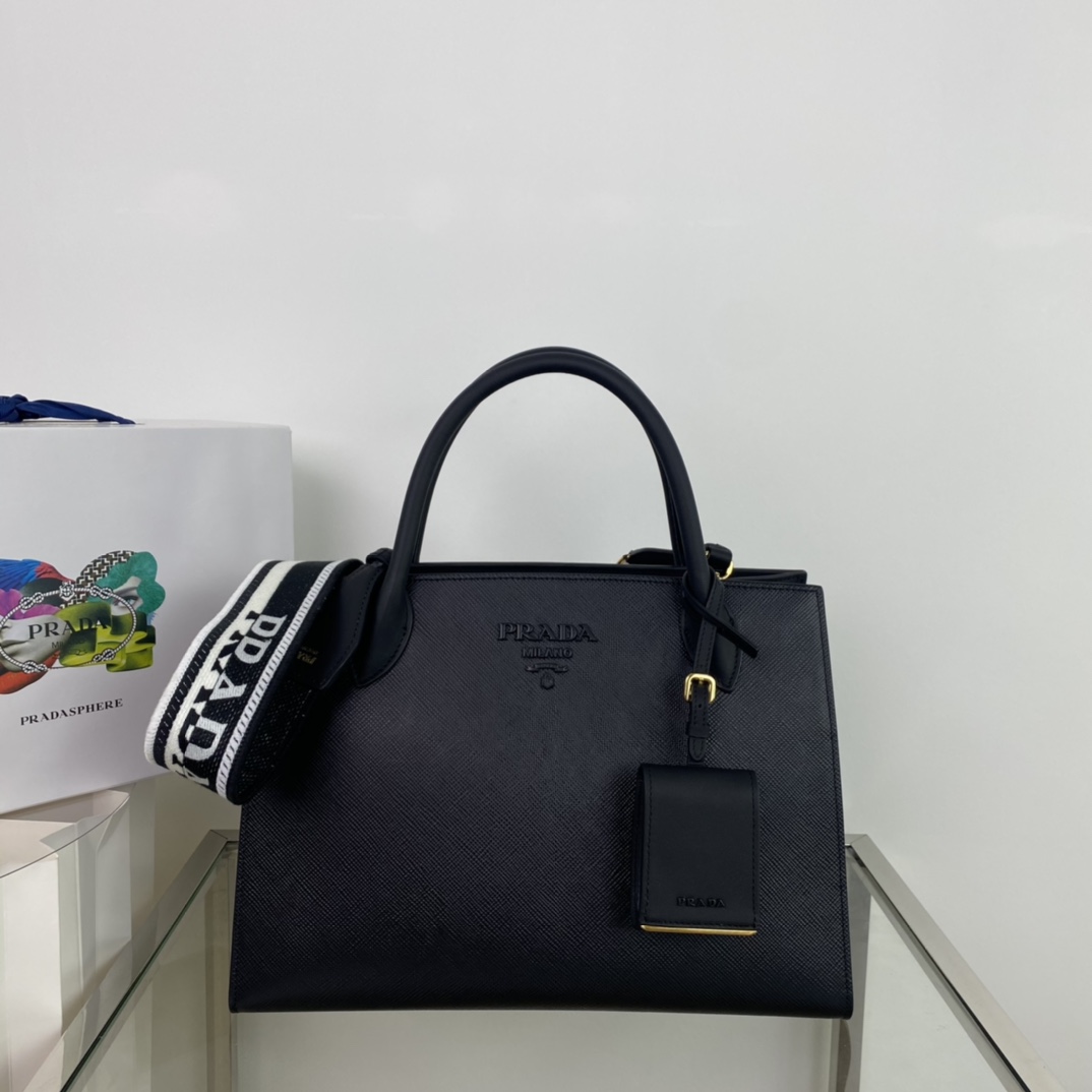 pra*a monoCh*0me medium saffiano bag