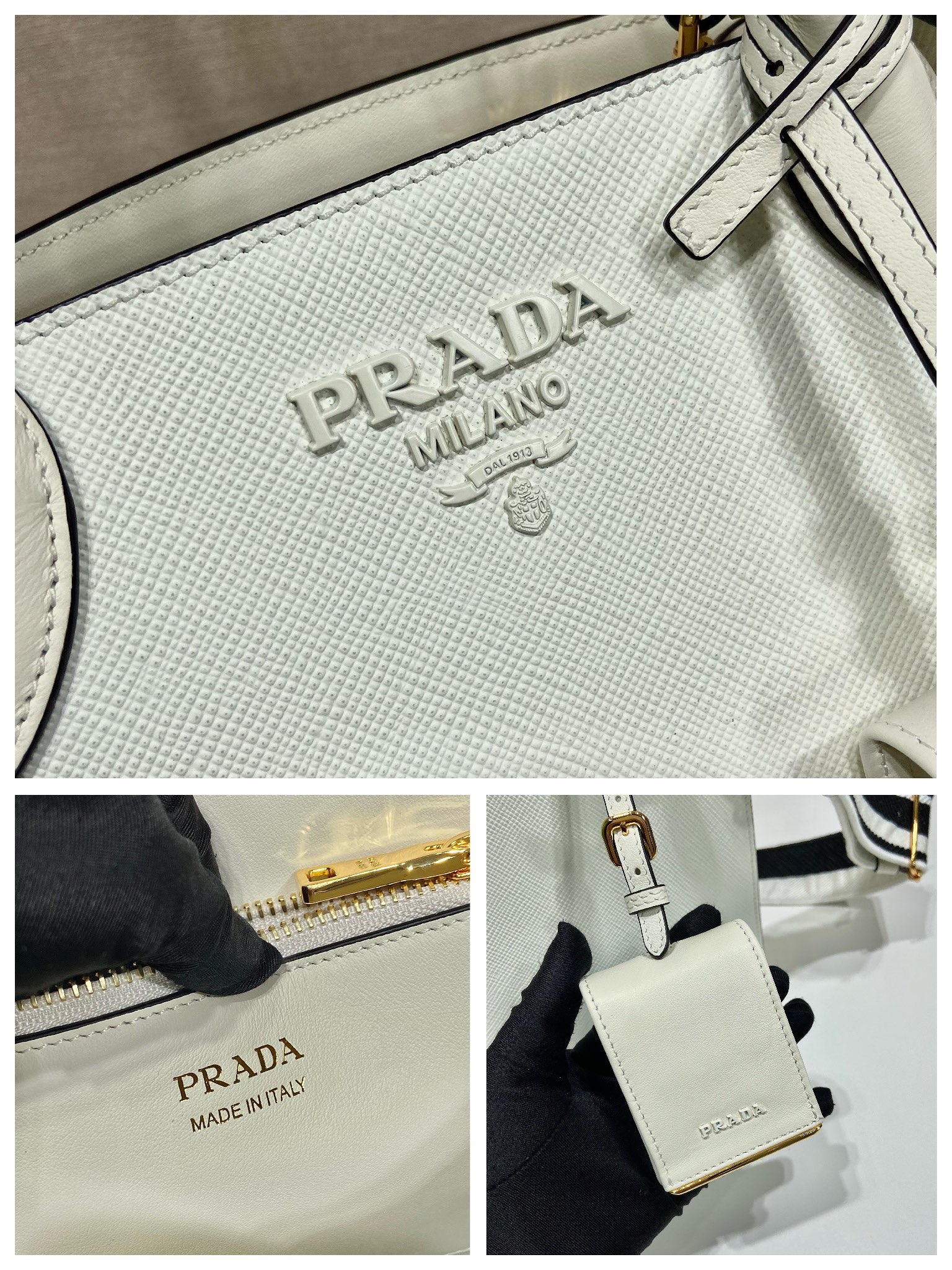 pra*a monoCh*0me medium saffiano bag