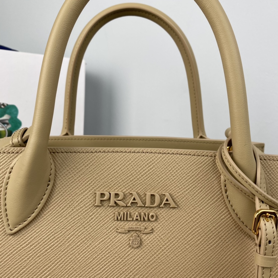 pra*a monoCh*0me small saffiano bag