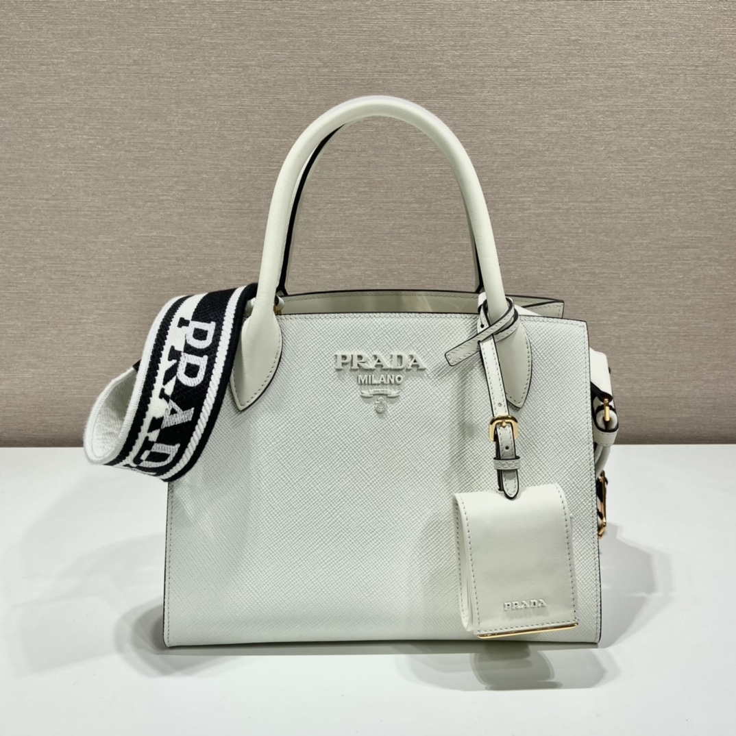 pra*a monoCh*0me small saffiano bag