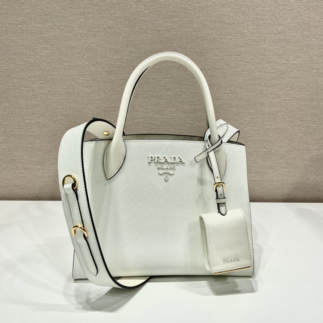 pra*a monoCh*0me small saffiano bag