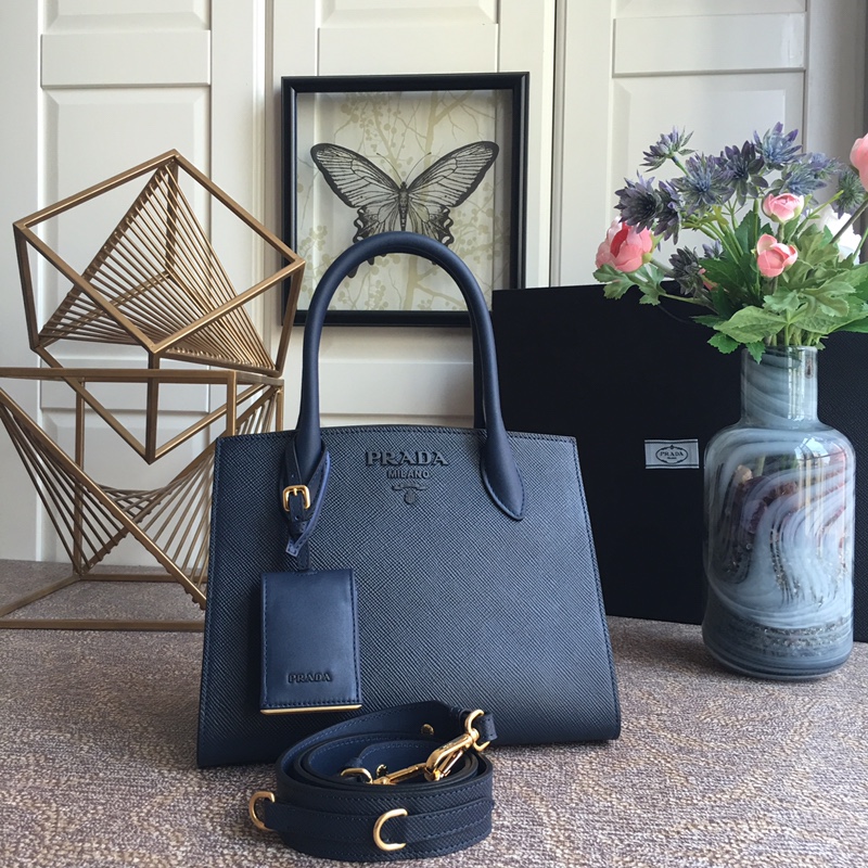 pra*a monoCh*0me small saffiano bag