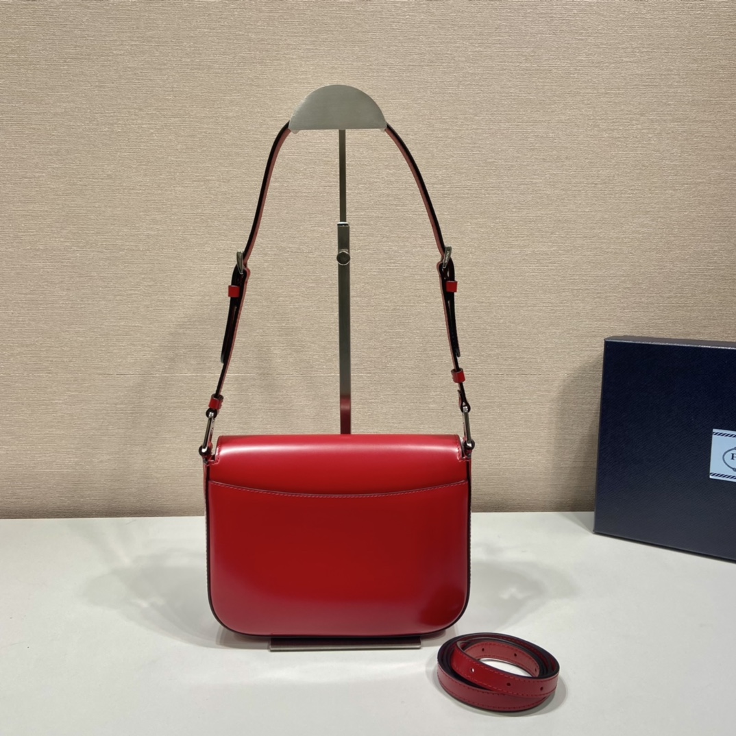 Pra*a brushed leather shoulder bag