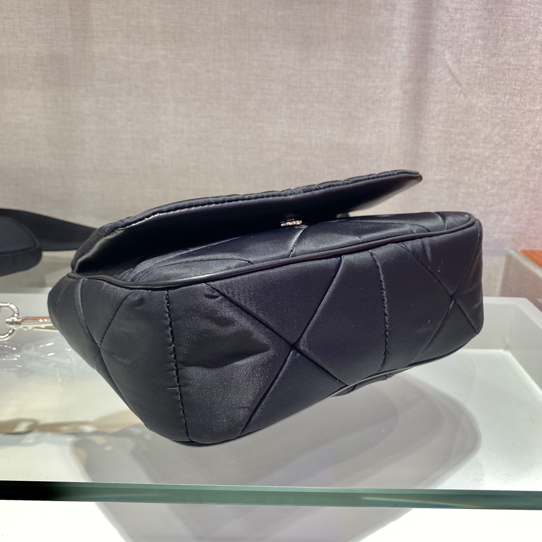Pra*a system nappa patchwork shoulder bag