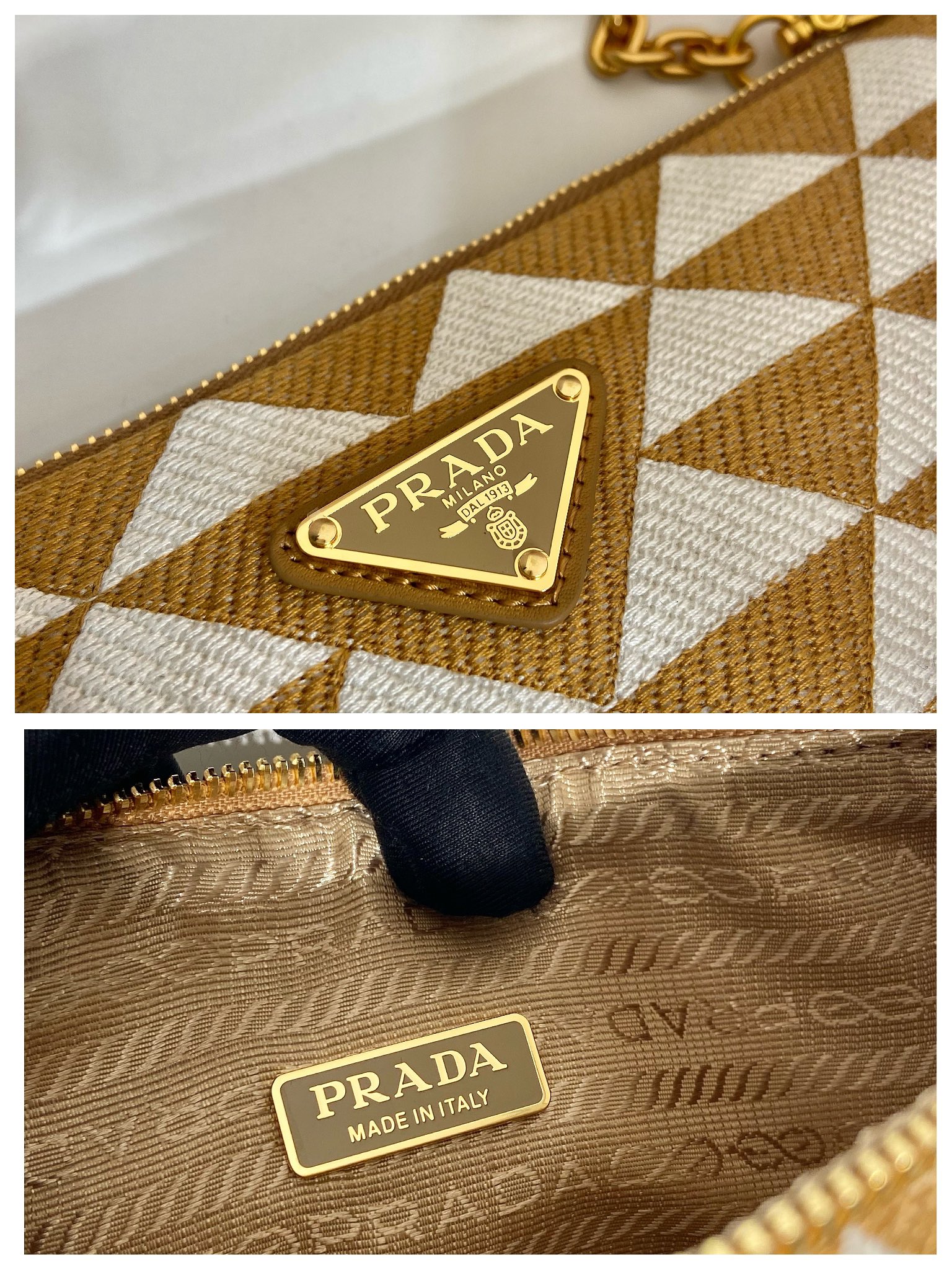 Pra*a embroidered jacquard fabric mini-bag