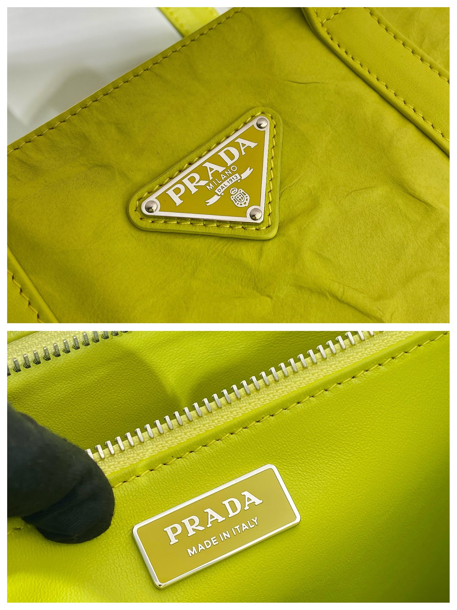 Pra*a medium antique nappa leather tote bag