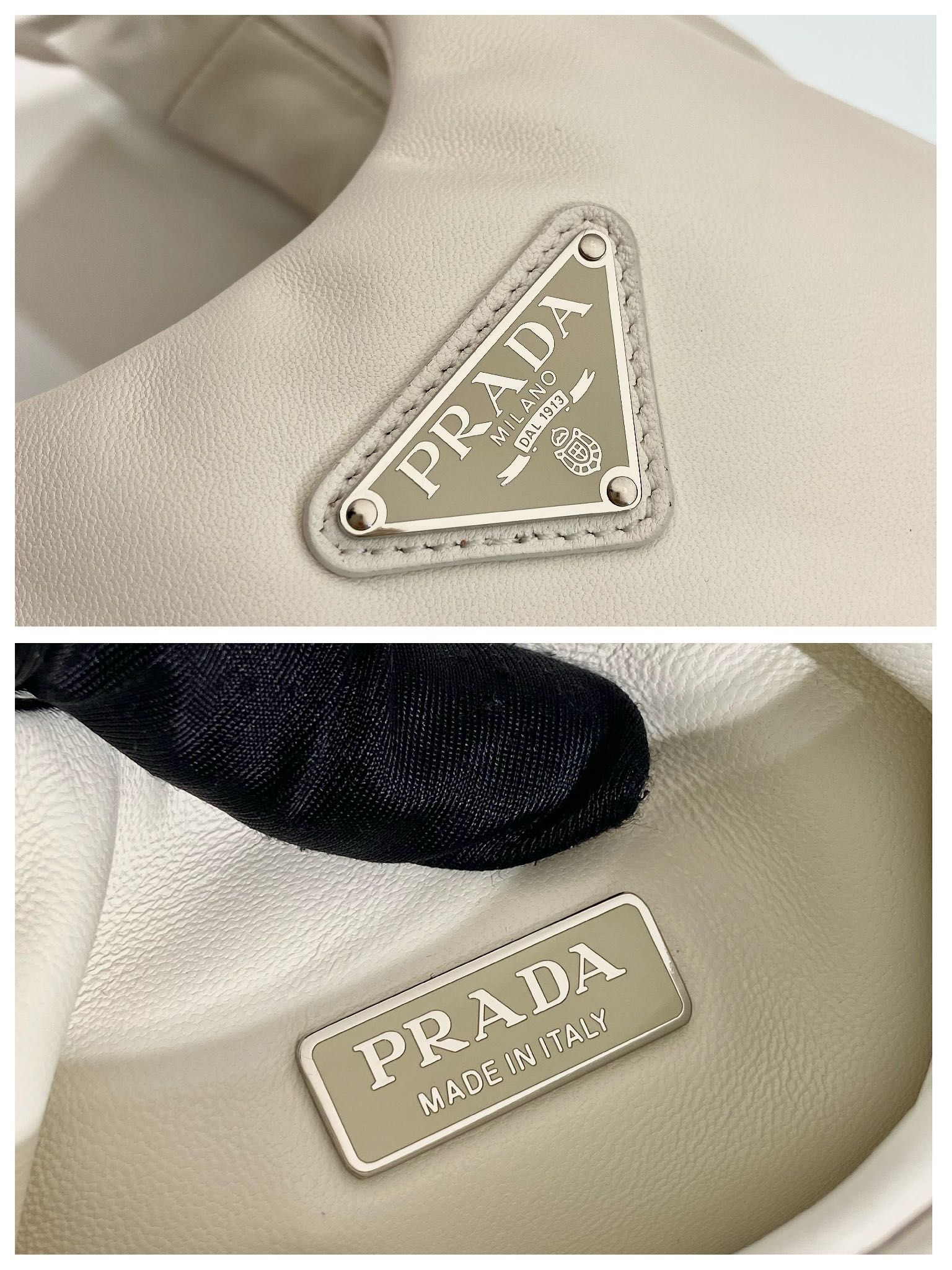 small padded Pra*a soft nappa-leather bag