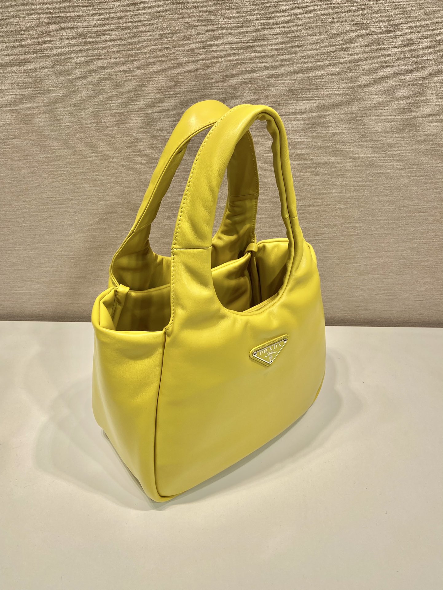 medium padded Pra*a soft nappa leather bag