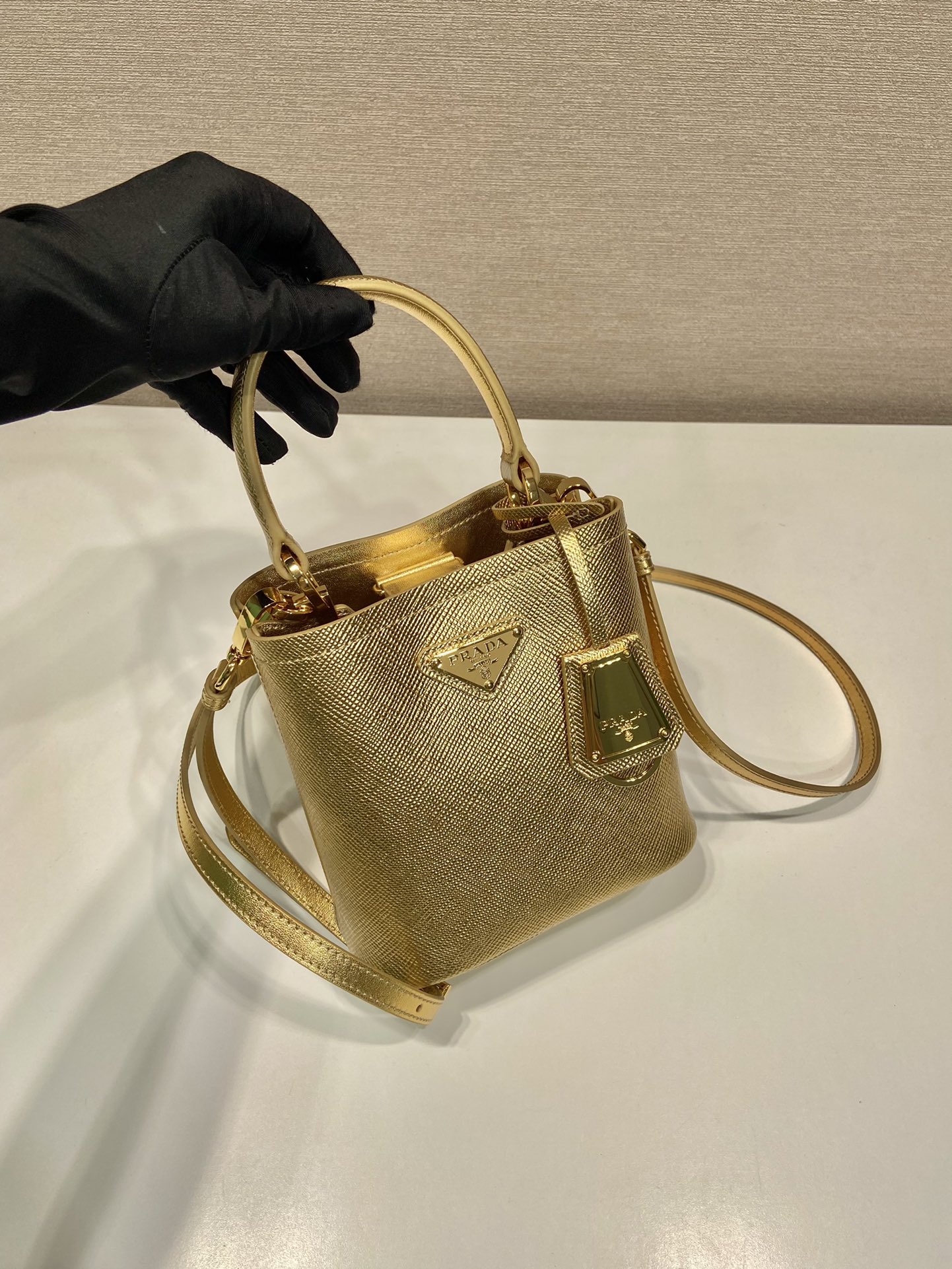 Pra*a panier satin bag with crystals