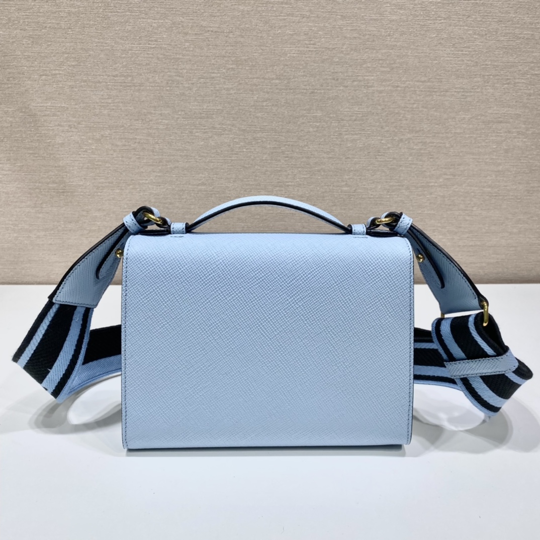 pra*a monoCh*0me saffiano and leather bag