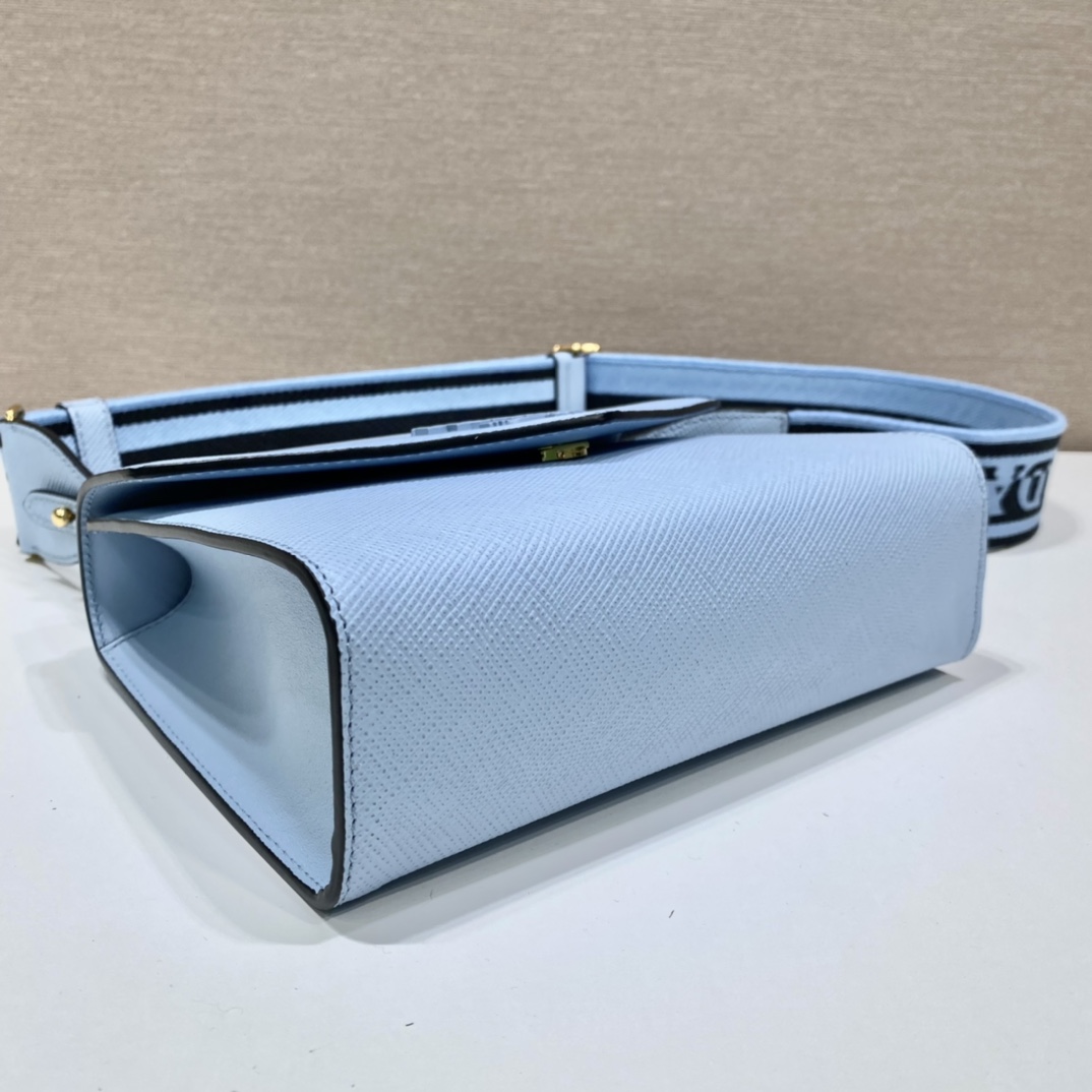 pra*a monoCh*0me saffiano and leather bag