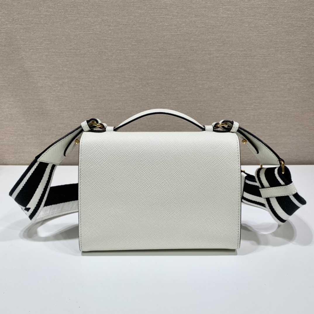 pra*a monoCh*0me saffiano and leather bag