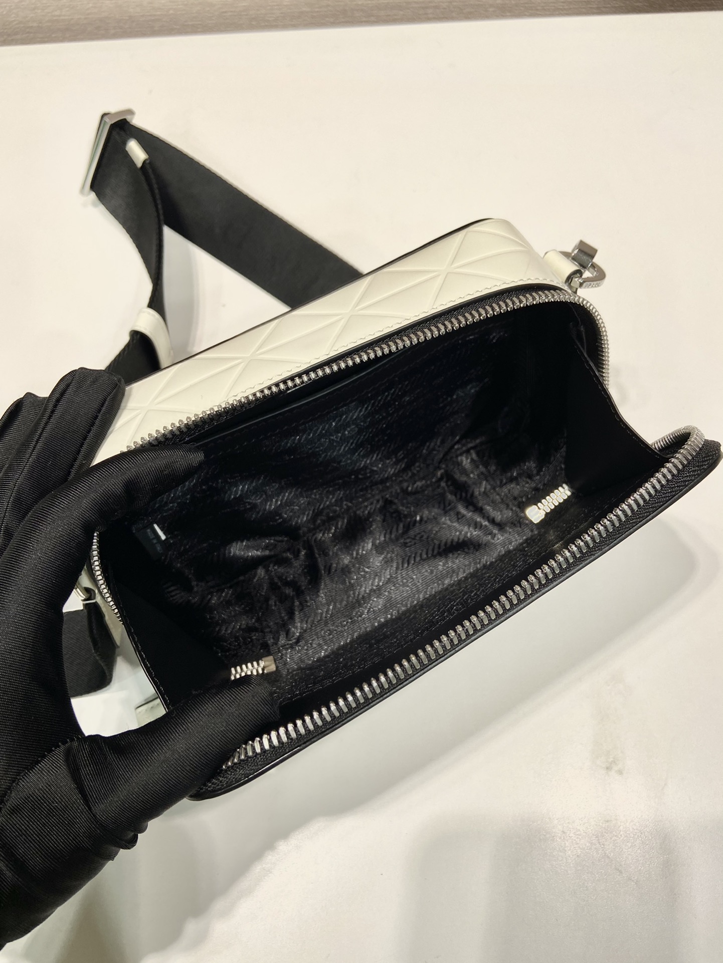 Pra*a small Pra*a brique leather bag