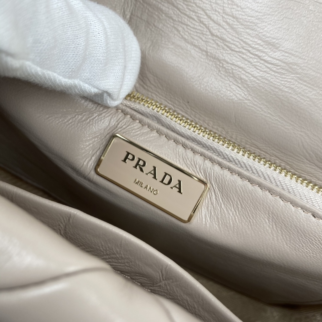 Pra*a system nappa patchwork shoulder bag
