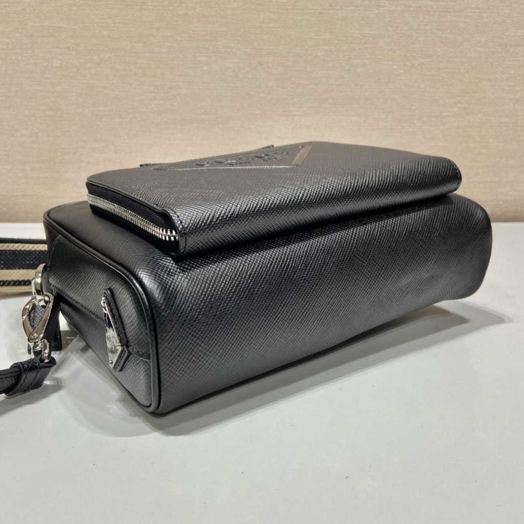 Pra*a saffiano leather shoulder bag