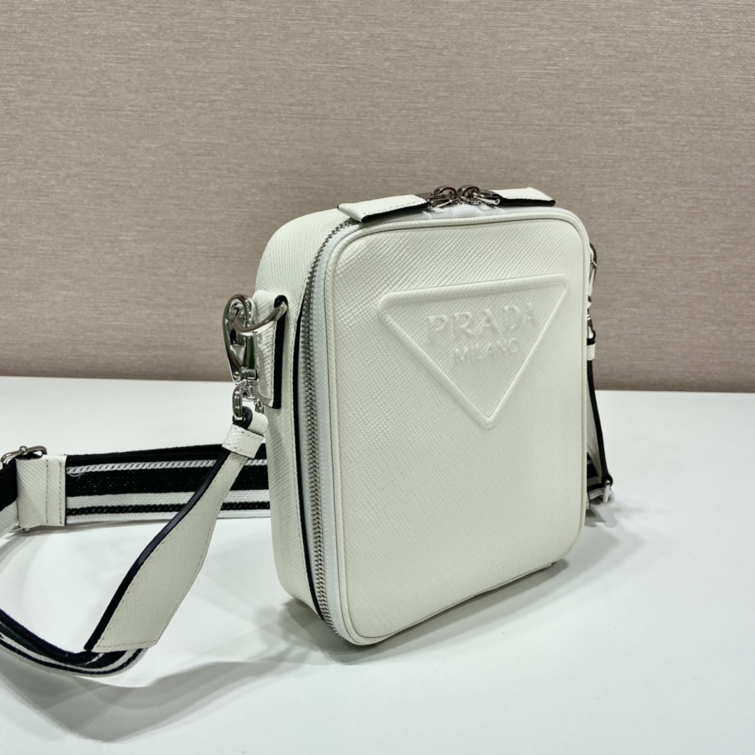 Pra*a saffiano leather shoulder bag