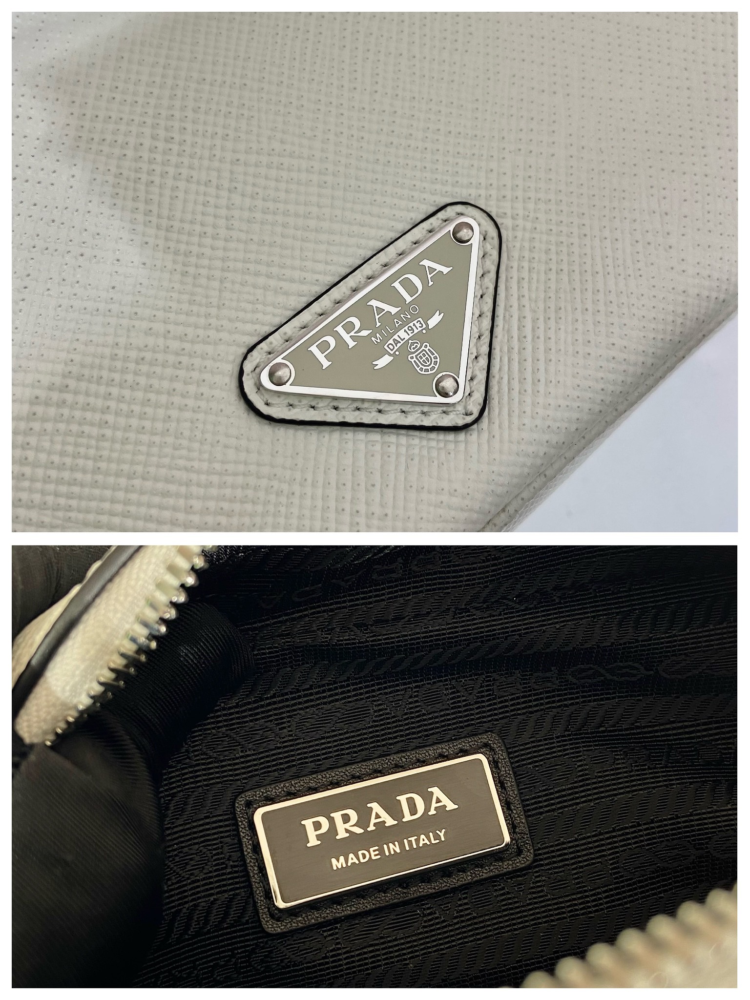 Pra*a saffiano leather shoulder bag